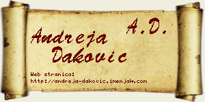 Andreja Daković vizit kartica
